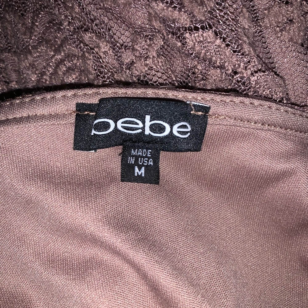 Bebe full lace tank dress sexy bodycon with split slit size medium M - Picture 7 of 8